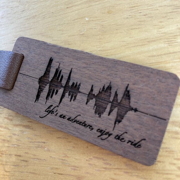 Life's An Adventure, Enjoy The Ride Soundwave Wooden Keychain - Picture 3 of 4
